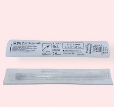 (BD) Spinal Needles - 27 G (3.5 INCH ,90 mm Length), Grey -Box of 25